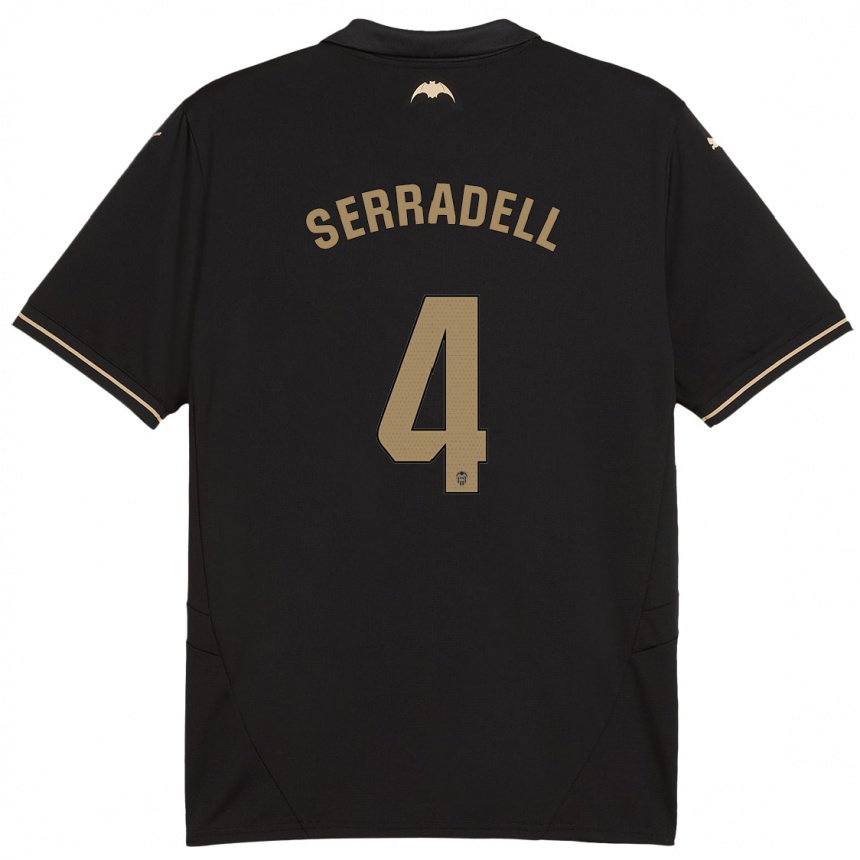 Enfant Football Maillot Álex Serradell #4 Noir Tenues Extérieur 2024/25