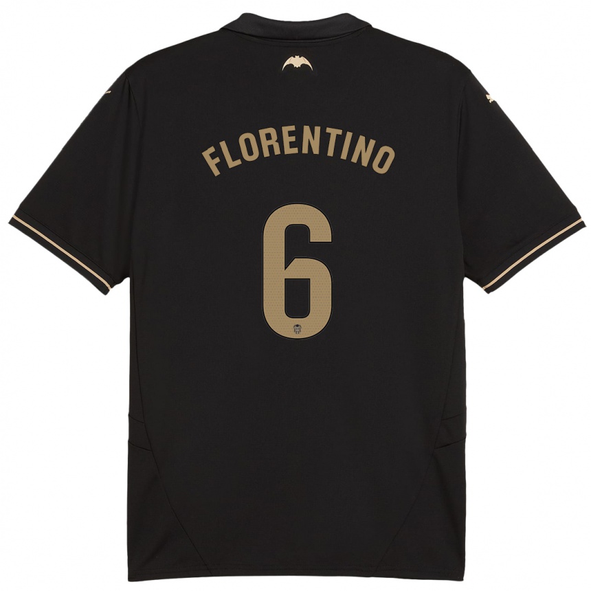 Enfant Football Maillot Claudia Florentino #6 Noir Tenues Extérieur 2024/25