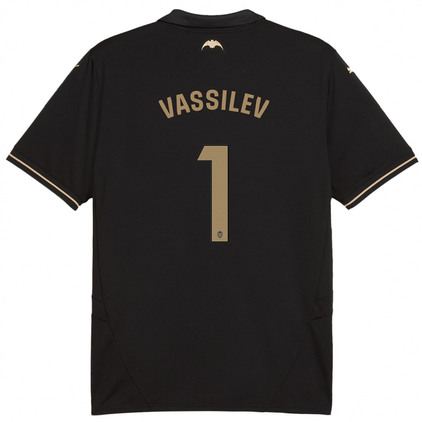 Enfant Football Maillot David Vassilev #1 Noir Tenues Extérieur 2024/25