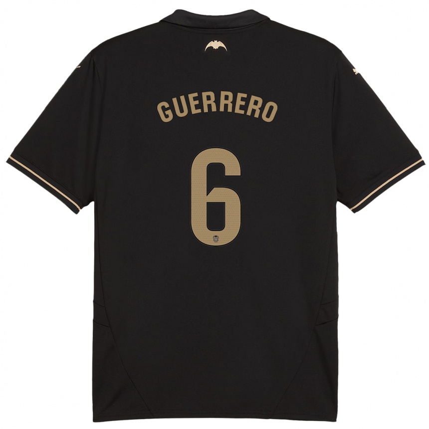 Enfant Football Maillot Paula Guerrero #6 Noir Tenues Extérieur 2024/25