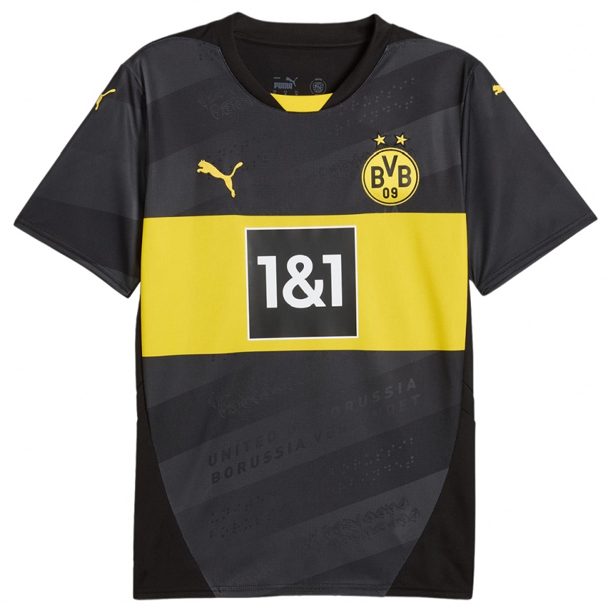 Enfant Football Maillot Dia Tchadjobo #7 Noir Jaune Tenues Extérieur 2024/25