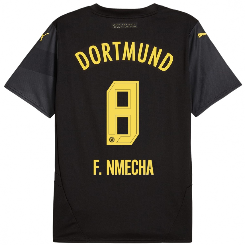 Enfant Football Maillot Felix Nmecha #8 Noir Jaune Tenues Extérieur 2024/25