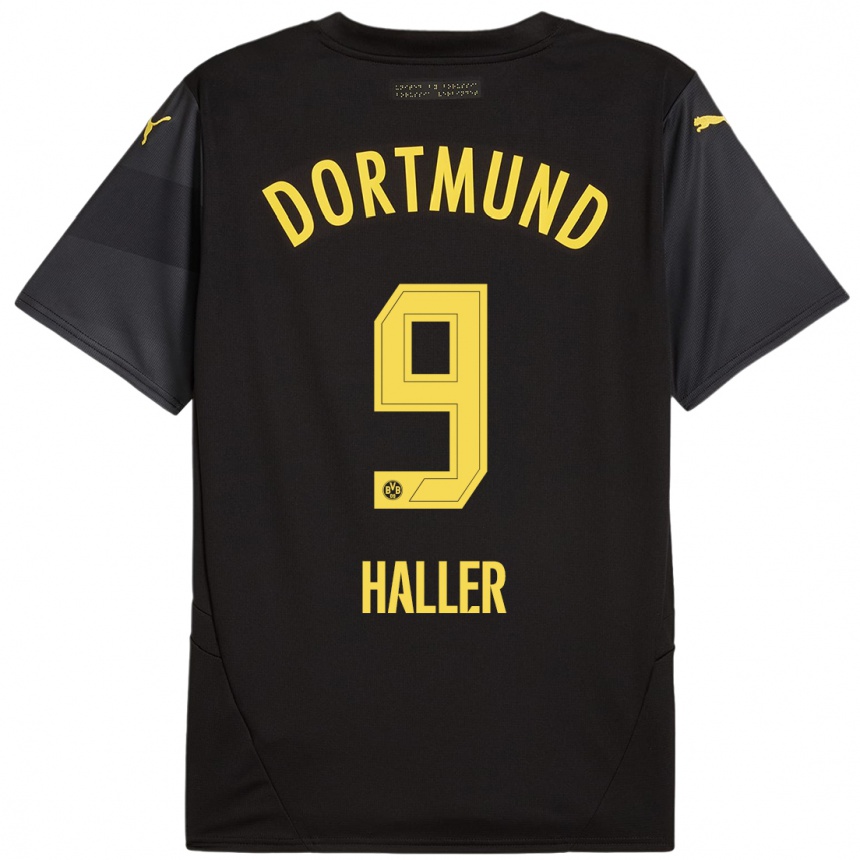 Enfant Football Maillot Sebastien Haller #9 Noir Jaune Tenues Extérieur 2024/25