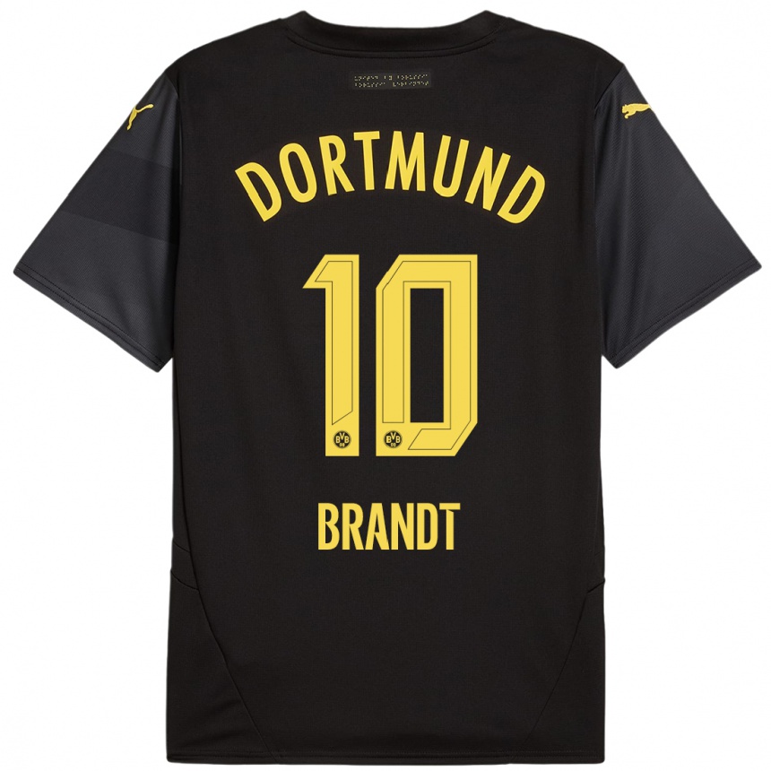 Enfant Football Maillot Julian Brandt #10 Noir Jaune Tenues Extérieur 2024/25