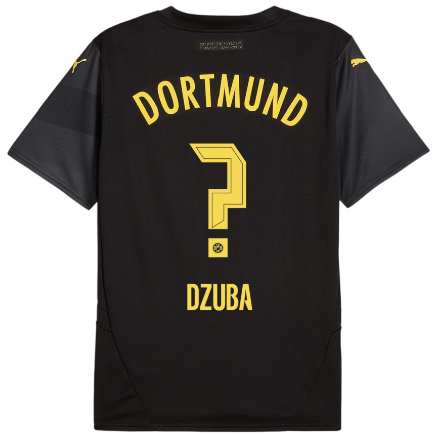 Enfant Football Maillot Fabian Dzuba #0 Noir Jaune Tenues Extérieur 2024/25