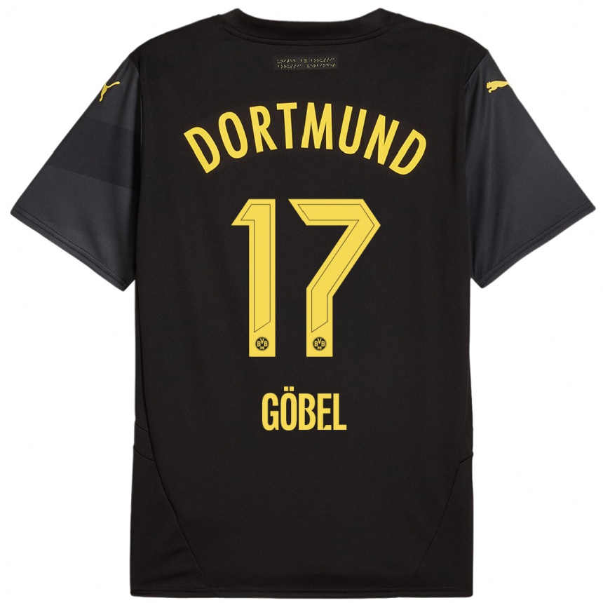 Enfant Football Maillot Patrick Göbel #17 Noir Jaune Tenues Extérieur 2024/25