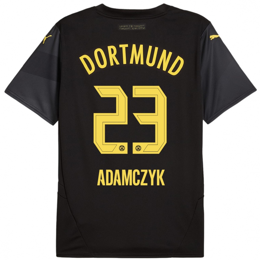 Enfant Football Maillot Nico Adamczyk #23 Noir Jaune Tenues Extérieur 2024/25