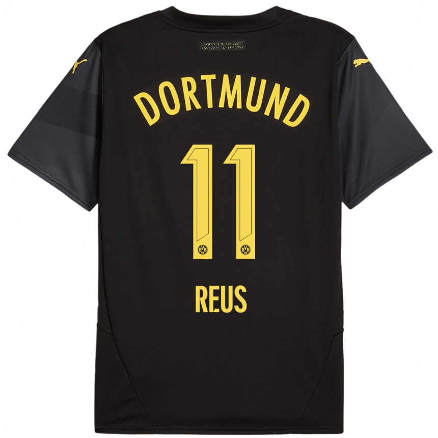 Enfant Football Maillot Marco Reus #11 Noir Jaune Tenues Extérieur 2024/25