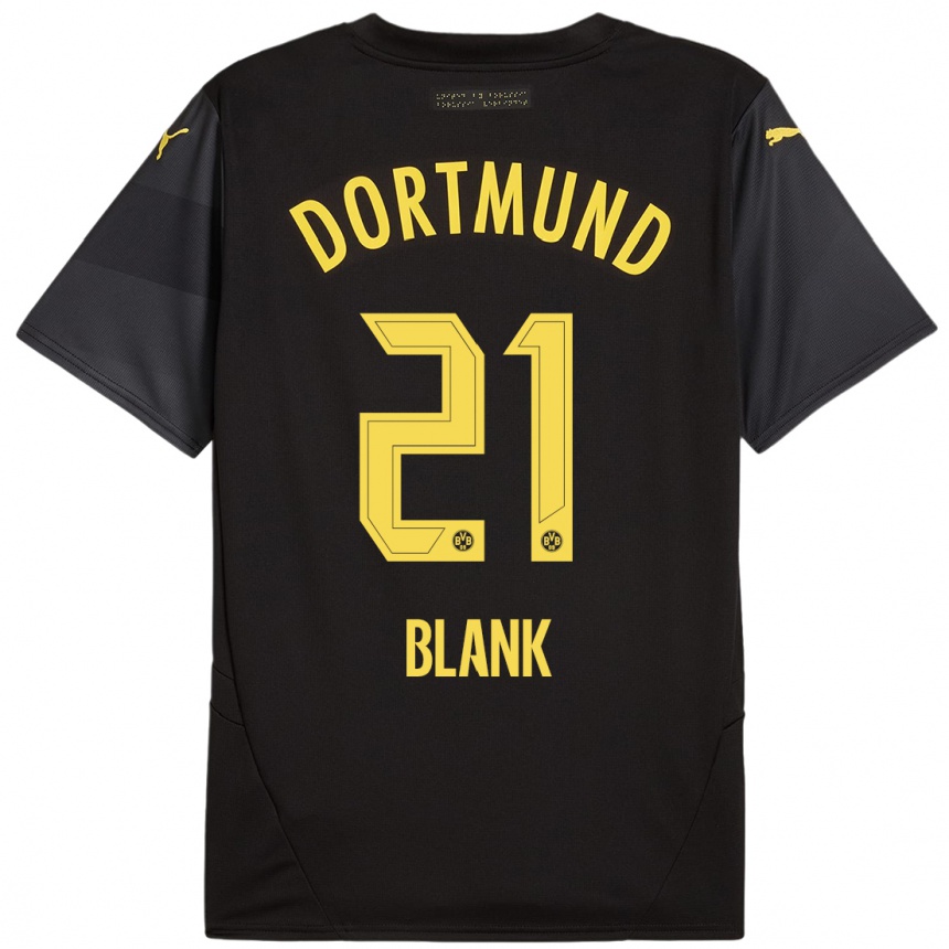 Enfant Football Maillot Hendry Blank #21 Noir Jaune Tenues Extérieur 2024/25