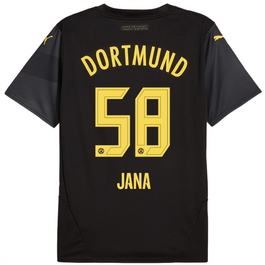 Enfant Football Maillot Nordberg Jana #58 Noir Jaune Tenues Extérieur 2024/25