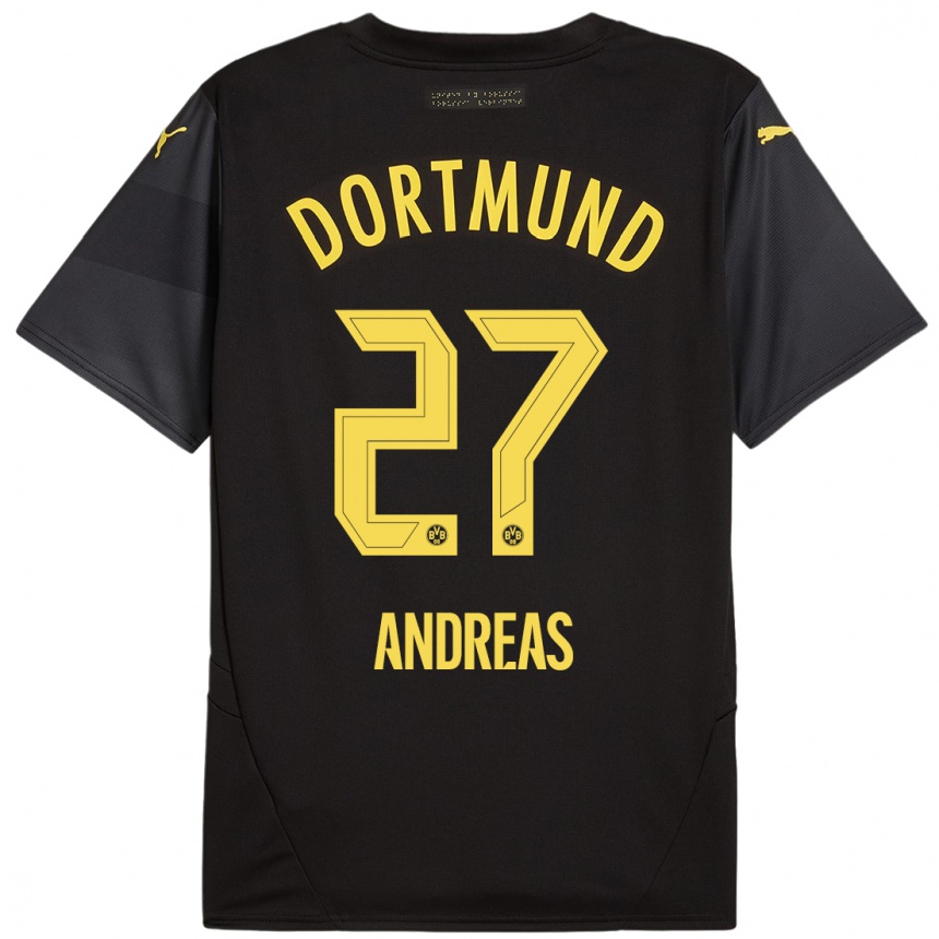 Enfant Football Maillot Kuno Andreas #27 Noir Jaune Tenues Extérieur 2024/25