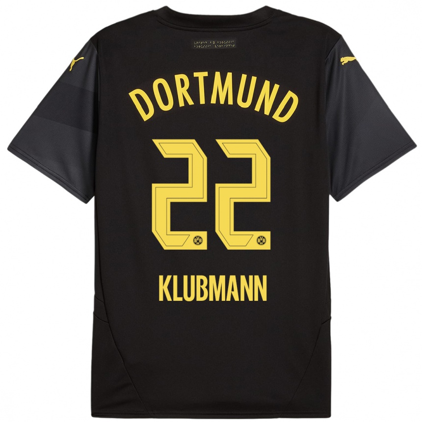 Enfant Football Maillot Leon Klubmann #22 Noir Jaune Tenues Extérieur 2024/25