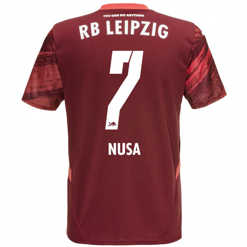 Enfant Football Maillot Antonio Nusa #7 Bordeaux Tenues Extérieur 2024/25