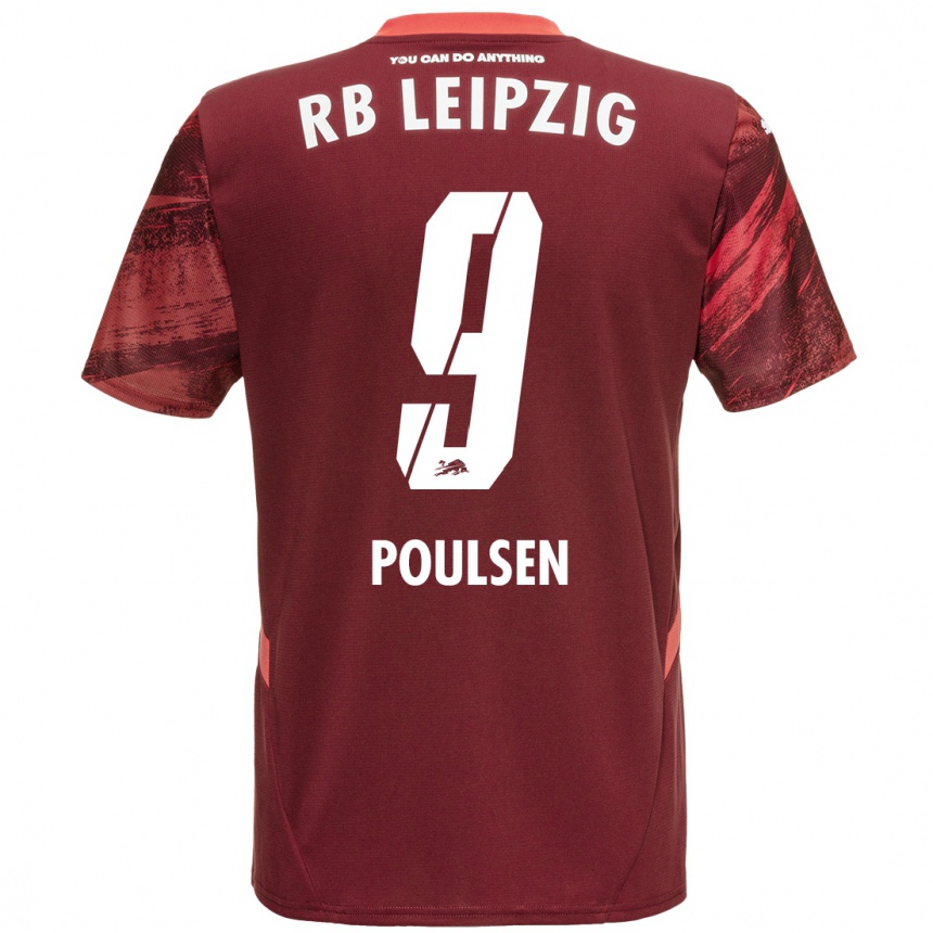 Enfant Football Maillot Yussuf Poulsen #9 Bordeaux Tenues Extérieur 2024/25