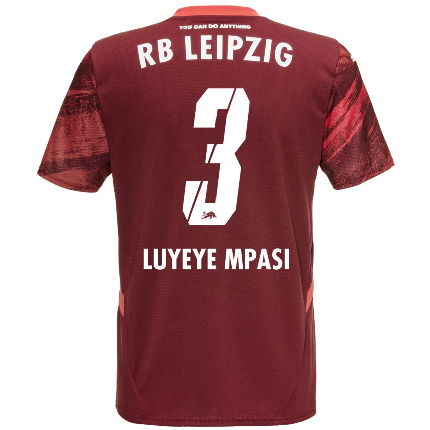 Enfant Football Maillot Seal Luyeye Mpasi #3 Bordeaux Tenues Extérieur 2024/25