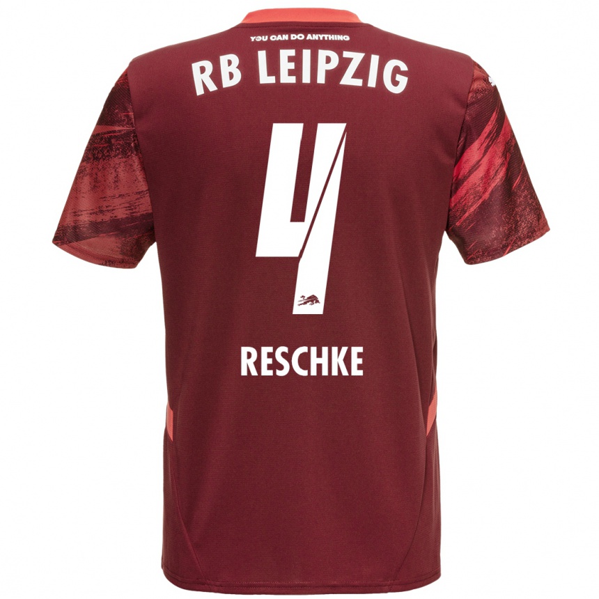 Enfant Football Maillot Gianluca Reschke #4 Bordeaux Tenues Extérieur 2024/25