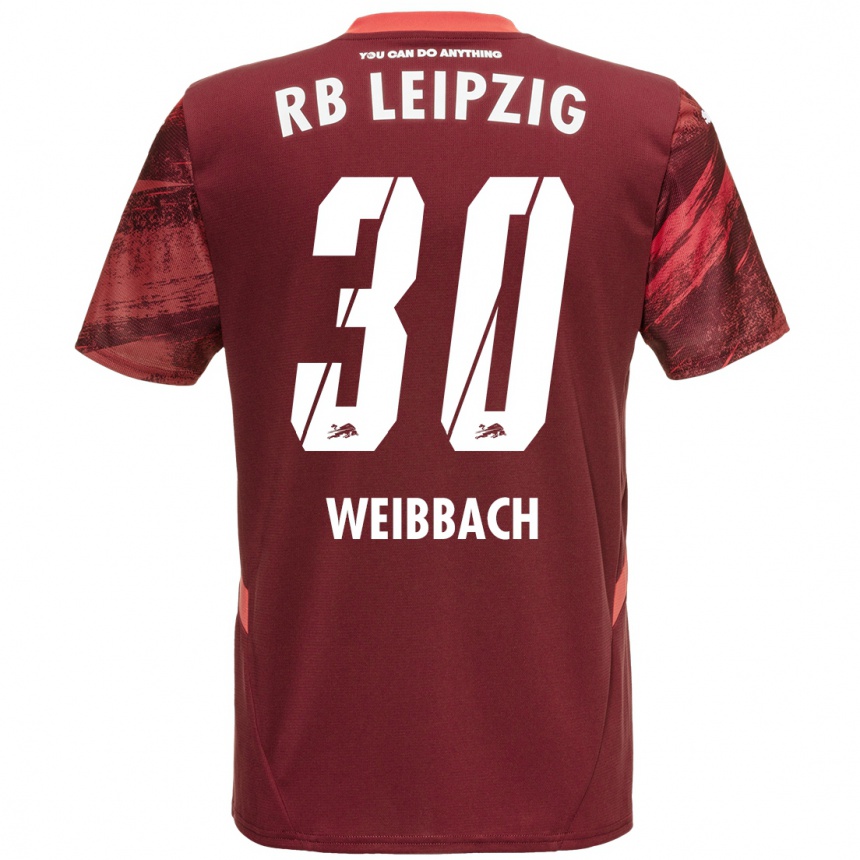 Enfant Football Maillot Noah Weißbach #30 Bordeaux Tenues Extérieur 2024/25