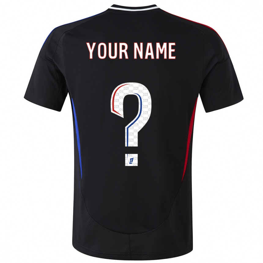 Enfant Football Maillot Votre Nom #0 Noir Tenues Extérieur 2024/25