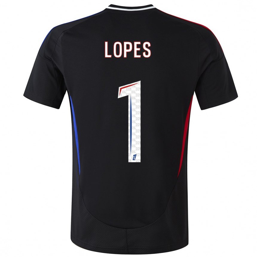 Enfant Football Maillot Anthony Lopes #1 Noir Tenues Extérieur 2024/25