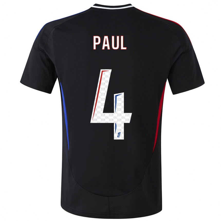 Enfant Football Maillot Paul Akouokou #4 Noir Tenues Extérieur 2024/25