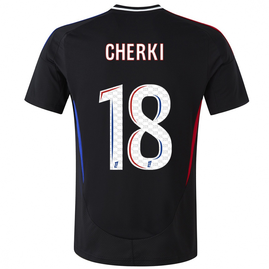 Enfant Football Maillot Rayan Cherki #18 Noir Tenues Extérieur 2024/25