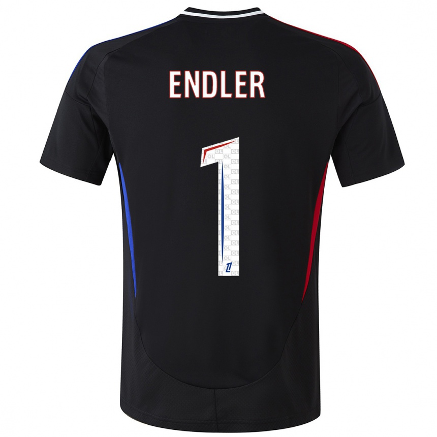 Enfant Football Maillot Christiane Endler #1 Noir Tenues Extérieur 2024/25