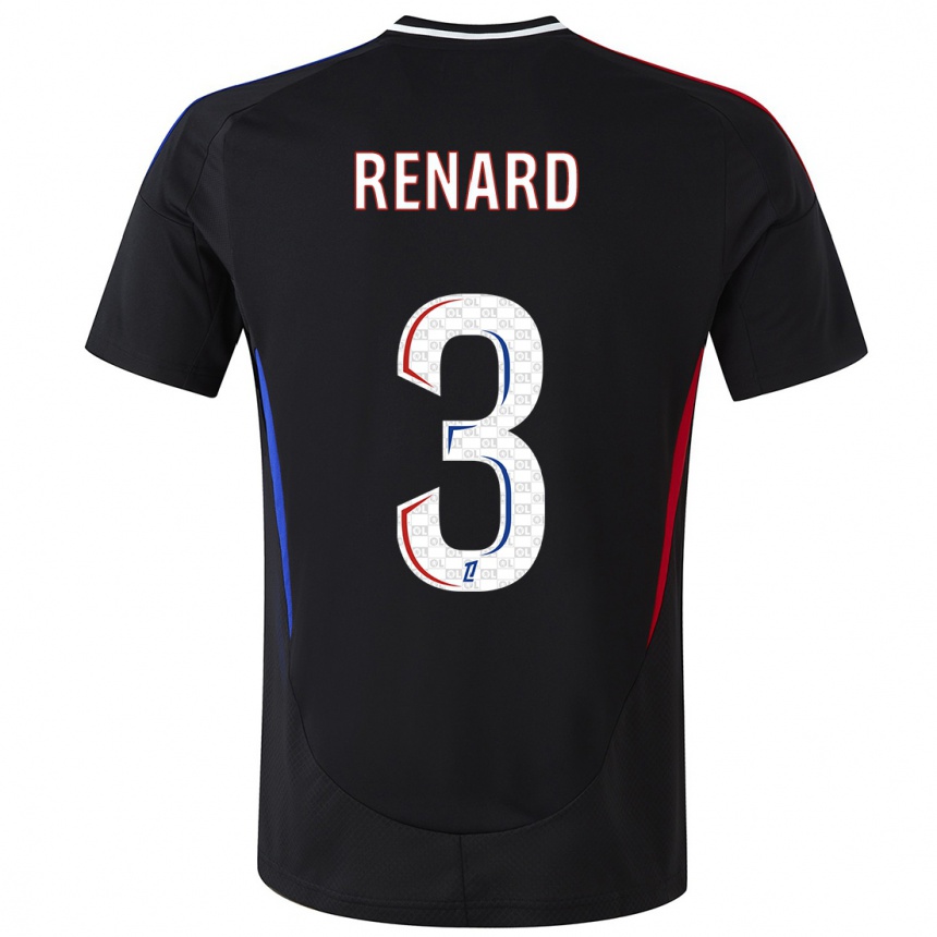 Enfant Football Maillot Wendie Renard #3 Noir Tenues Extérieur 2024/25