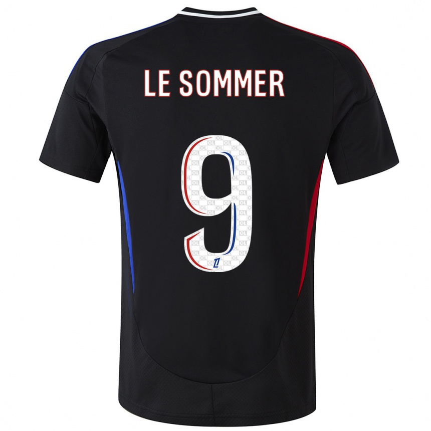 Enfant Football Maillot Eugenie Le Sommer #9 Noir Tenues Extérieur 2024/25