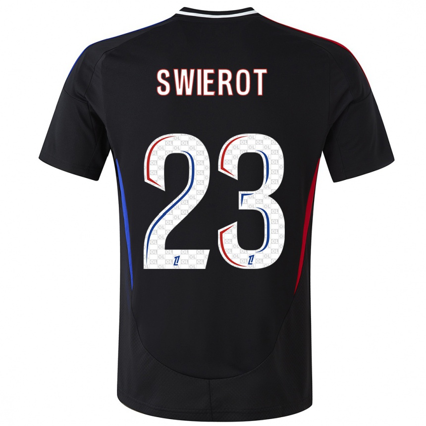 Enfant Football Maillot Julie Swierot #23 Noir Tenues Extérieur 2024/25