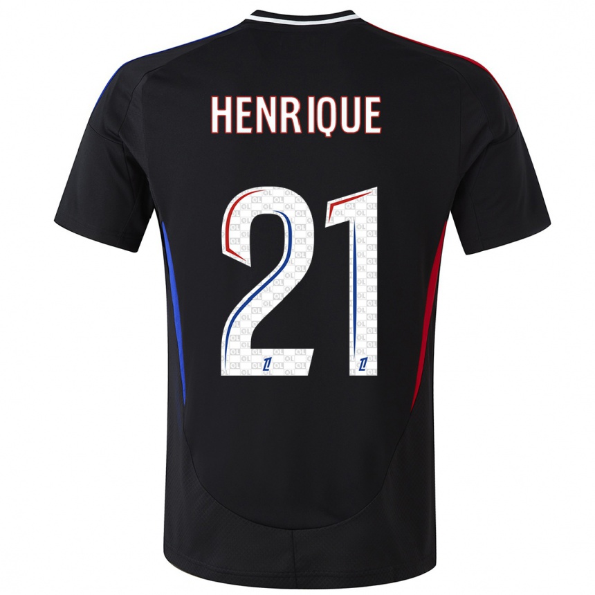 Enfant Football Maillot Henrique #21 Noir Tenues Extérieur 2024/25