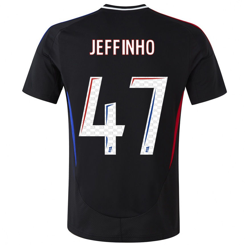 Enfant Football Maillot Jeffinho #47 Noir Tenues Extérieur 2024/25