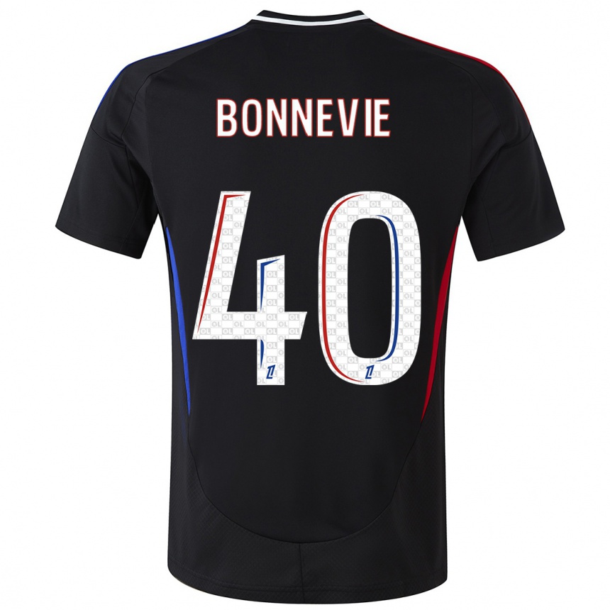 Enfant Football Maillot Kayne Bonnevie #40 Noir Tenues Extérieur 2024/25