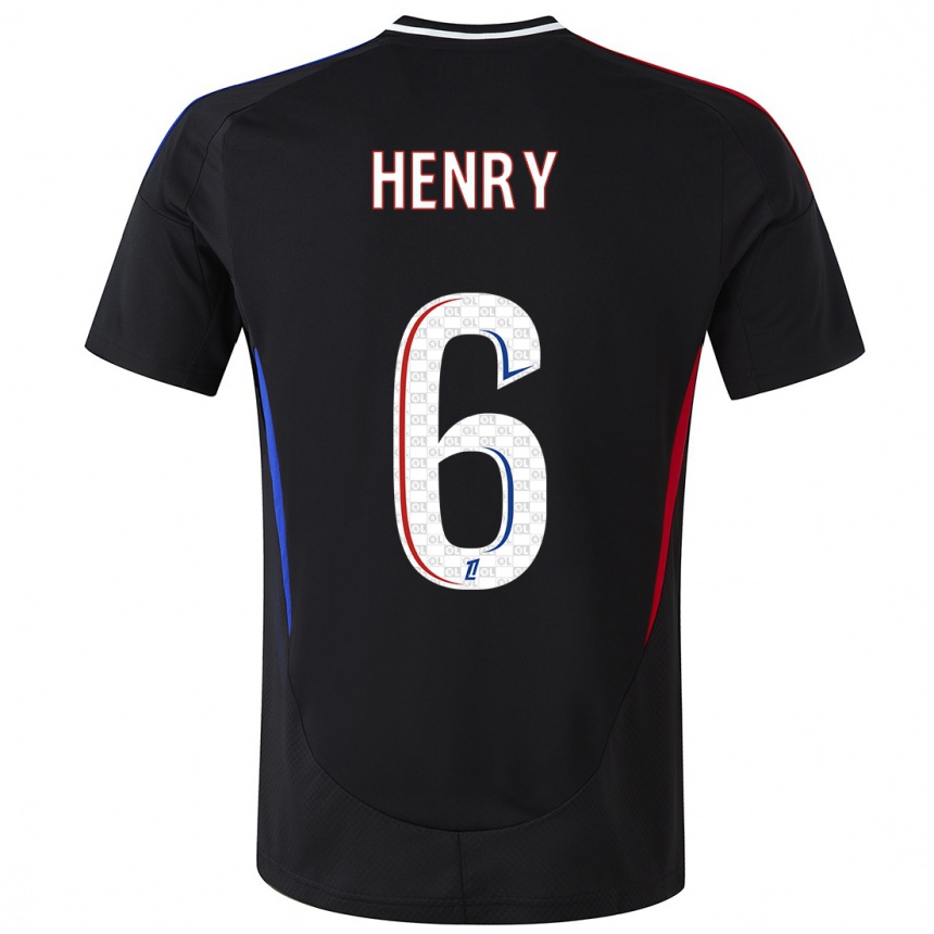 Enfant Football Maillot Amandine Henry #6 Noir Tenues Extérieur 2024/25