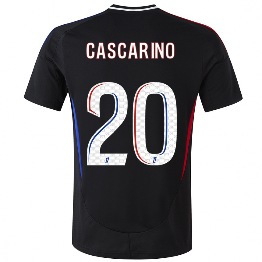 Enfant Football Maillot Delphine Cascarino #20 Noir Tenues Extérieur 2024/25