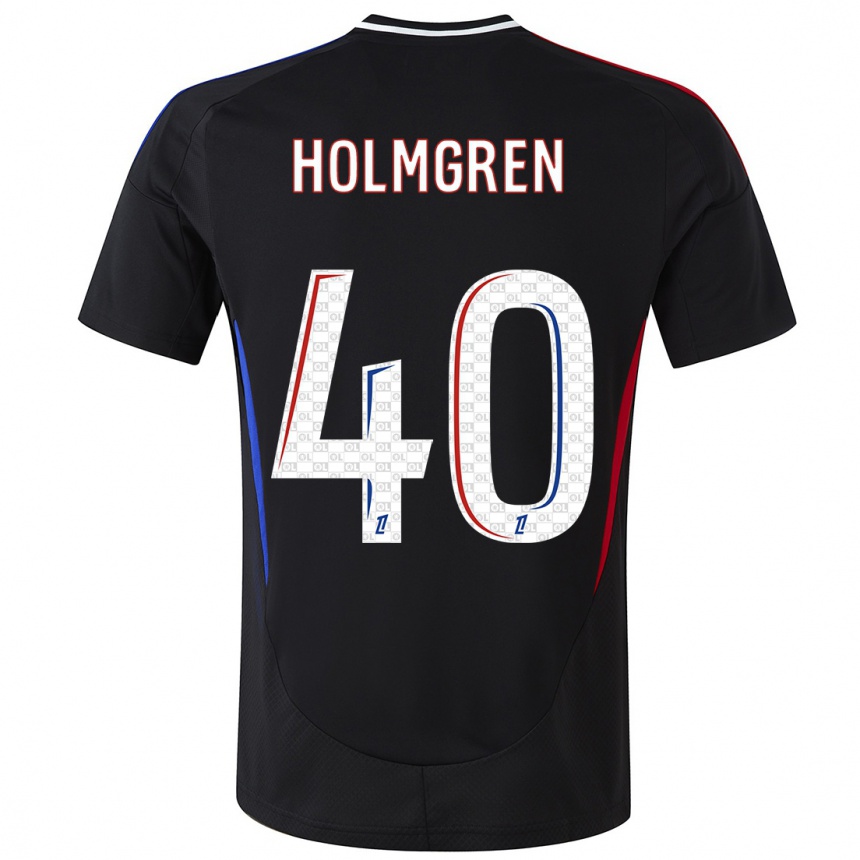 Enfant Football Maillot Emma Holmgren #40 Noir Tenues Extérieur 2024/25