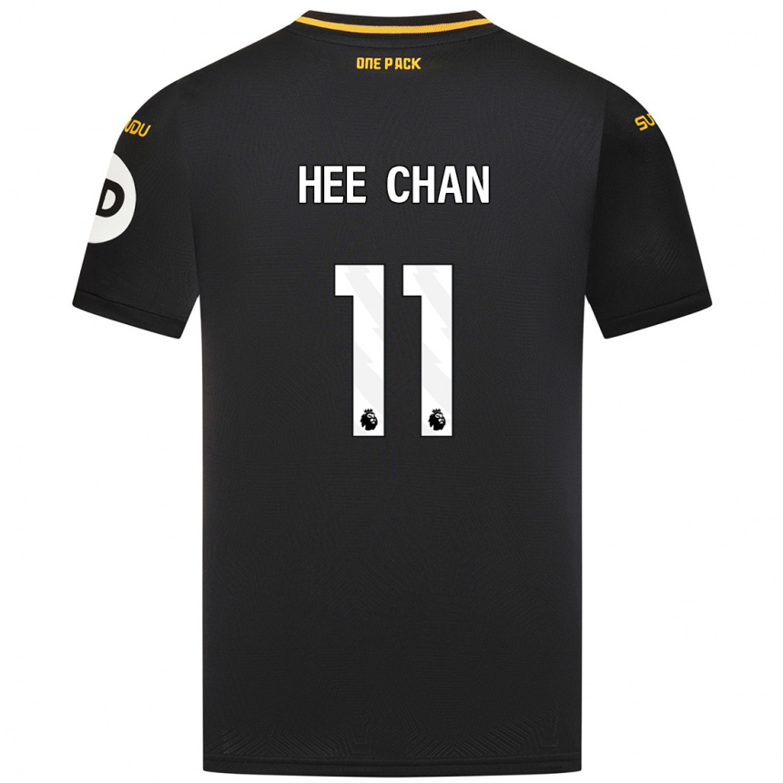 Enfant Football Maillot Hee-Chan Hwang #11 Noir Tenues Extérieur 2024/25