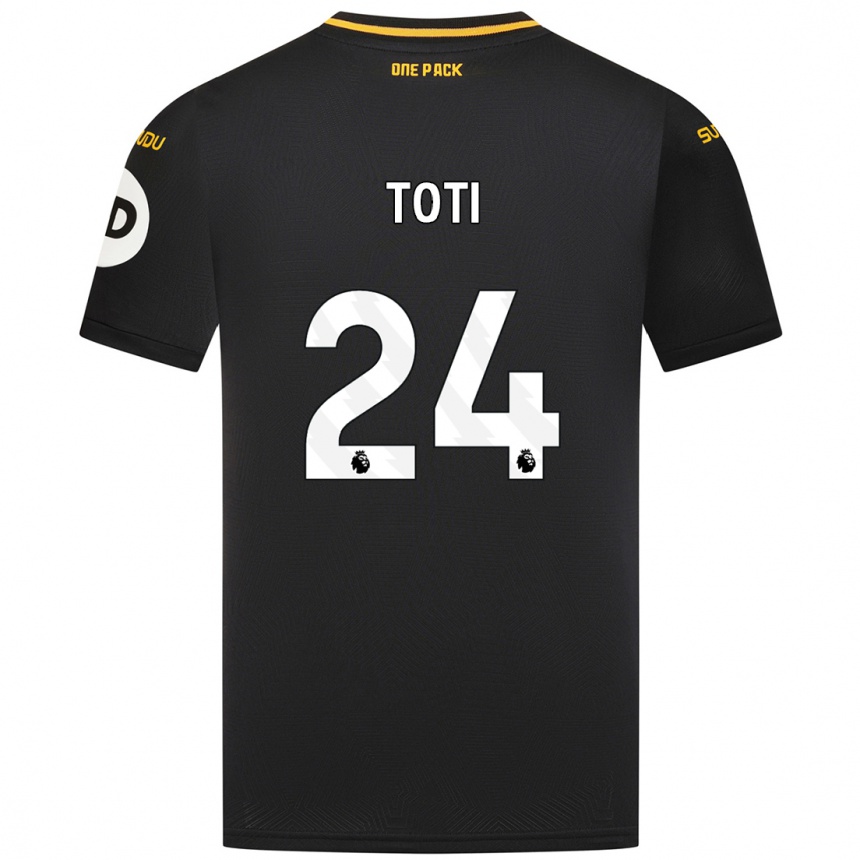 Enfant Football Maillot Toti #24 Noir Tenues Extérieur 2024/25