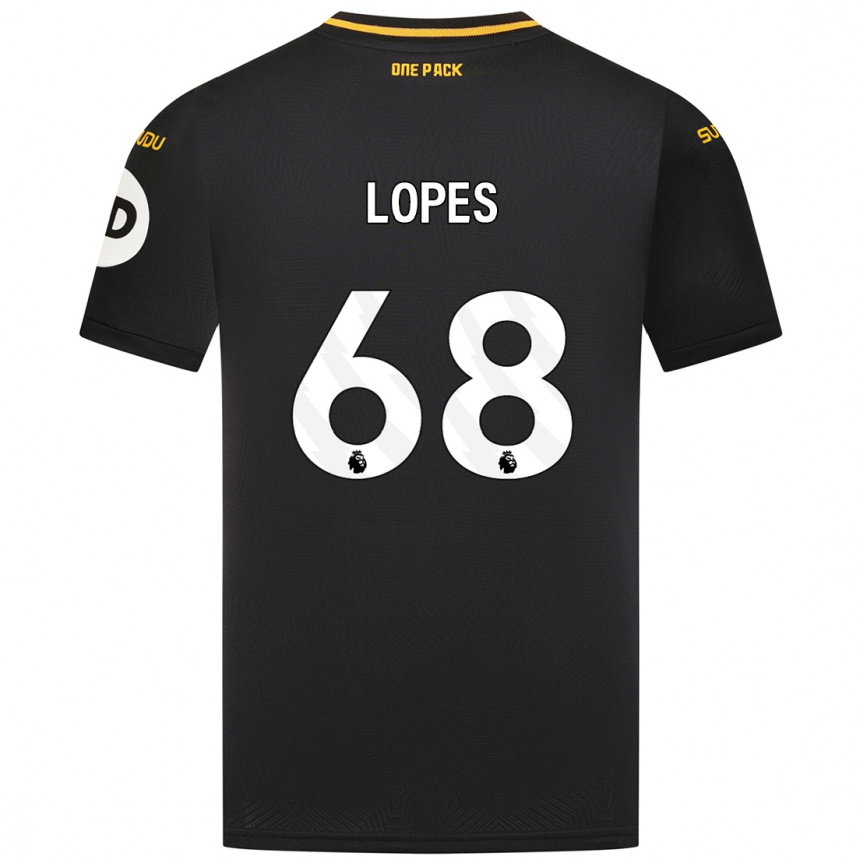 Enfant Football Maillot Leo Lopes #68 Noir Tenues Extérieur 2024/25