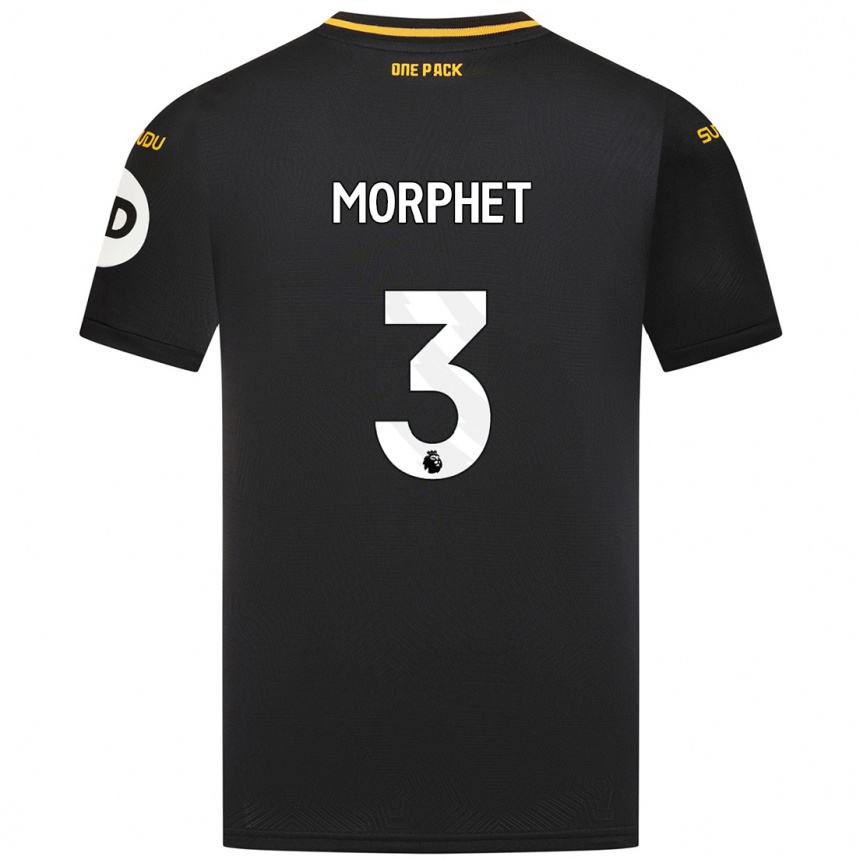 Enfant Football Maillot Anna Morphet #3 Noir Tenues Extérieur 2024/25