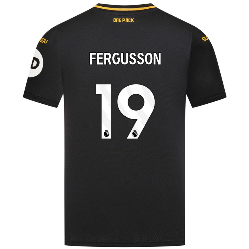 Enfant Football Maillot Liv Fergusson #19 Noir Tenues Extérieur 2024/25