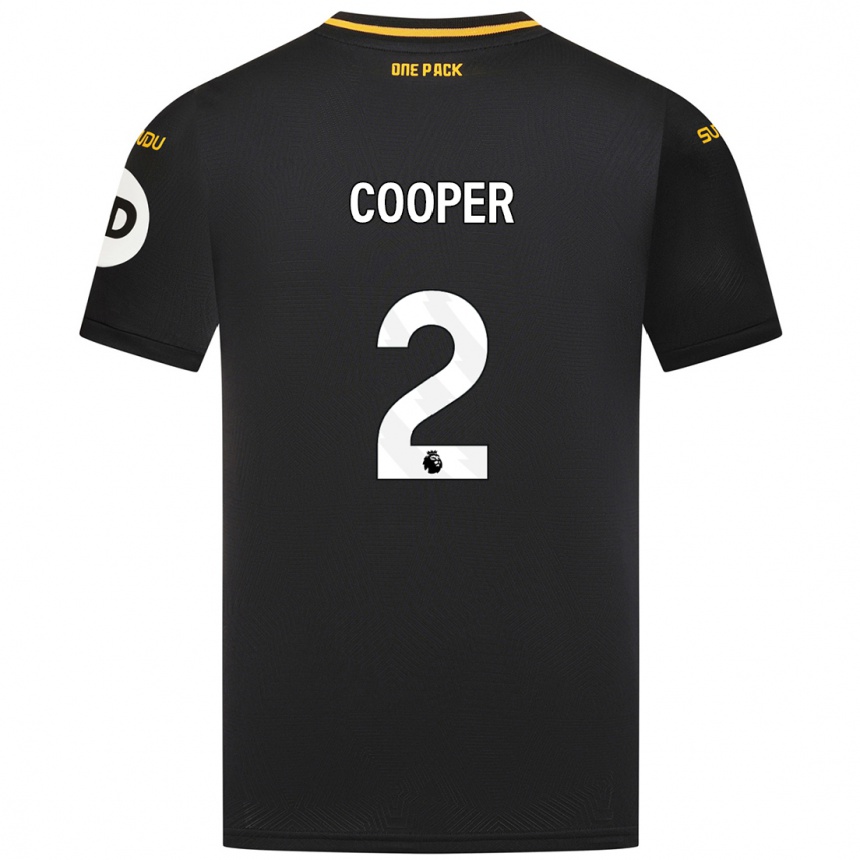 Enfant Football Maillot Laura Cooper #2 Noir Tenues Extérieur 2024/25