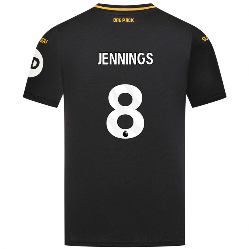 Enfant Football Maillot Shannie Jennings #8 Noir Tenues Extérieur 2024/25