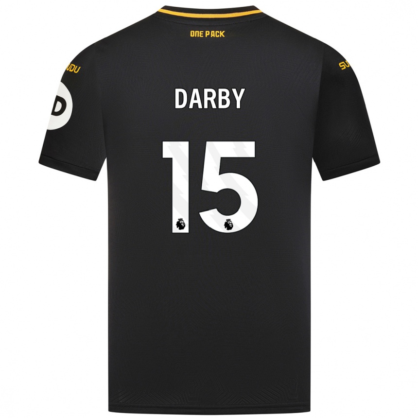 Enfant Football Maillot Kelly Darby #15 Noir Tenues Extérieur 2024/25