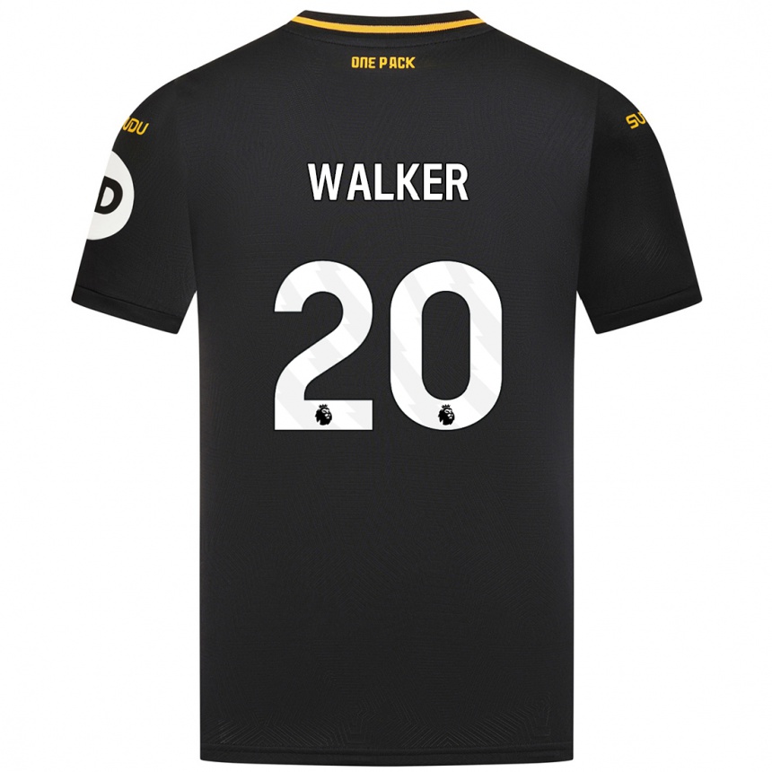 Enfant Football Maillot Lowri Walker #20 Noir Tenues Extérieur 2024/25