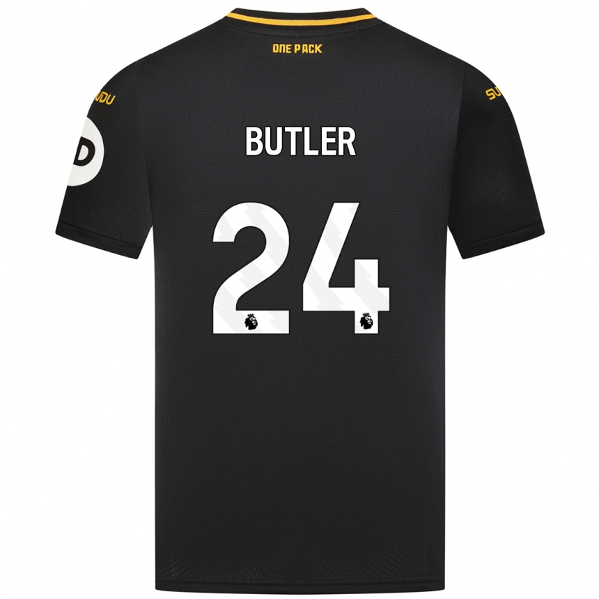 Enfant Football Maillot Elli Butler #24 Noir Tenues Extérieur 2024/25