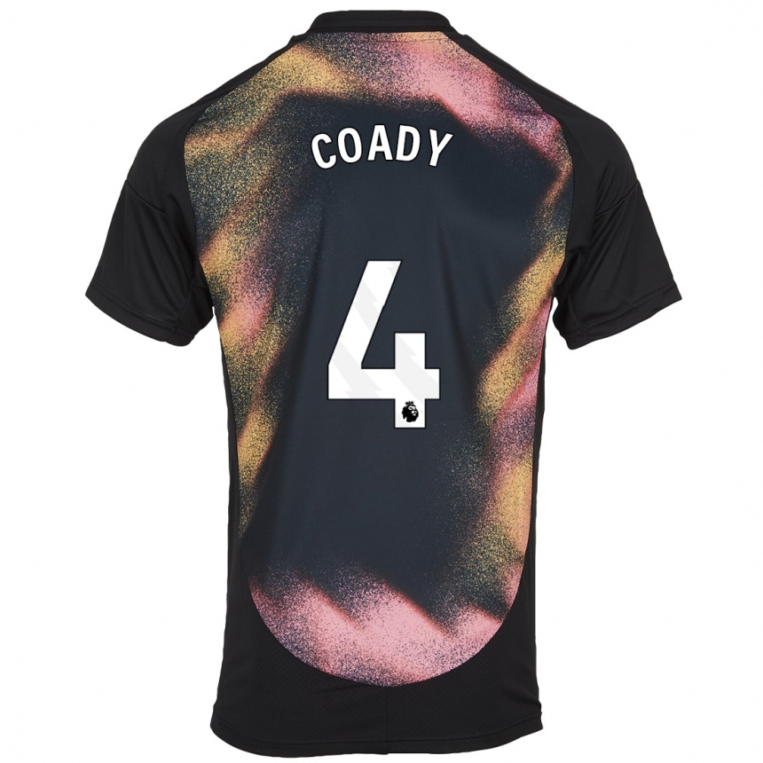 Enfant Football Maillot Conor Coady #4 Noir Blanc Tenues Extérieur 2024/25