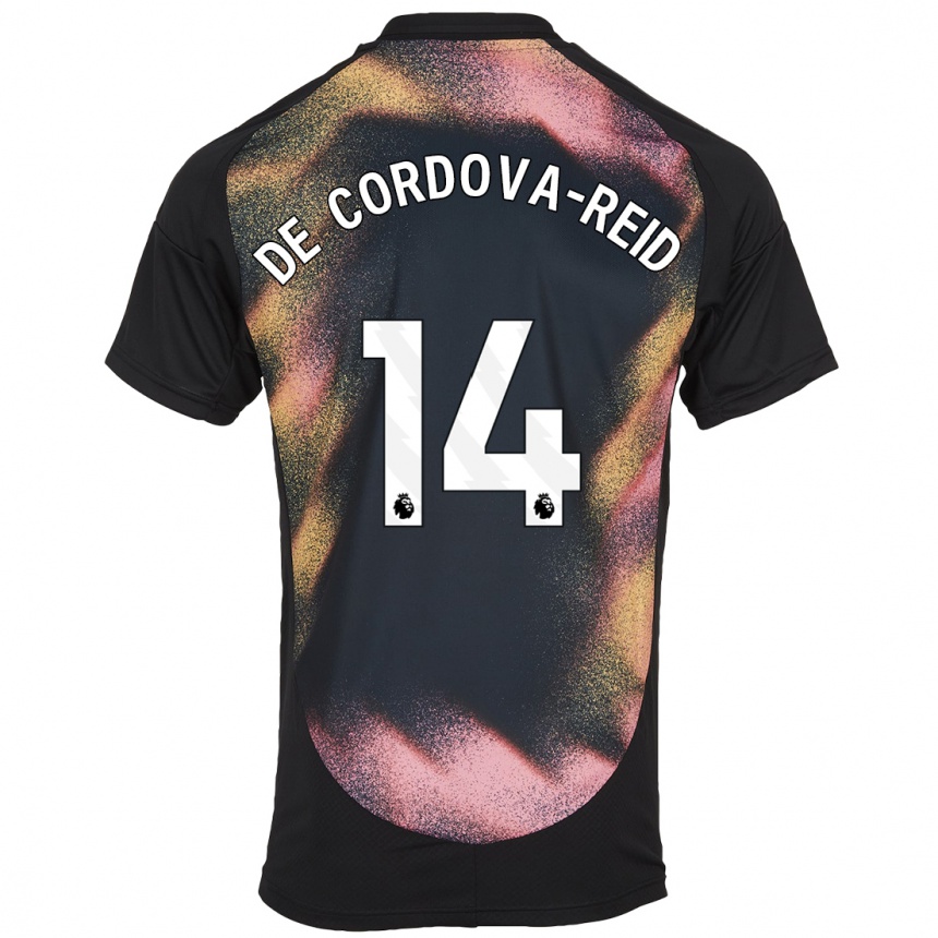 Enfant Football Maillot Bobby De Cordova-Reid #14 Noir Blanc Tenues Extérieur 2024/25