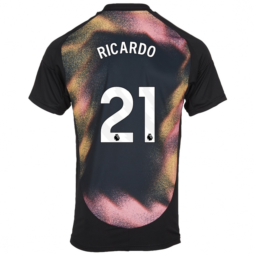 Enfant Football Maillot Ricardo Pereira #21 Noir Blanc Tenues Extérieur 2024/25