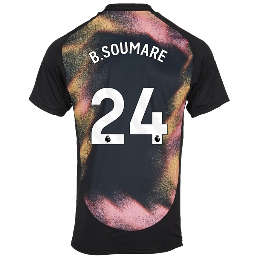 Enfant Football Maillot Boubakary Soumaré #24 Noir Blanc Tenues Extérieur 2024/25