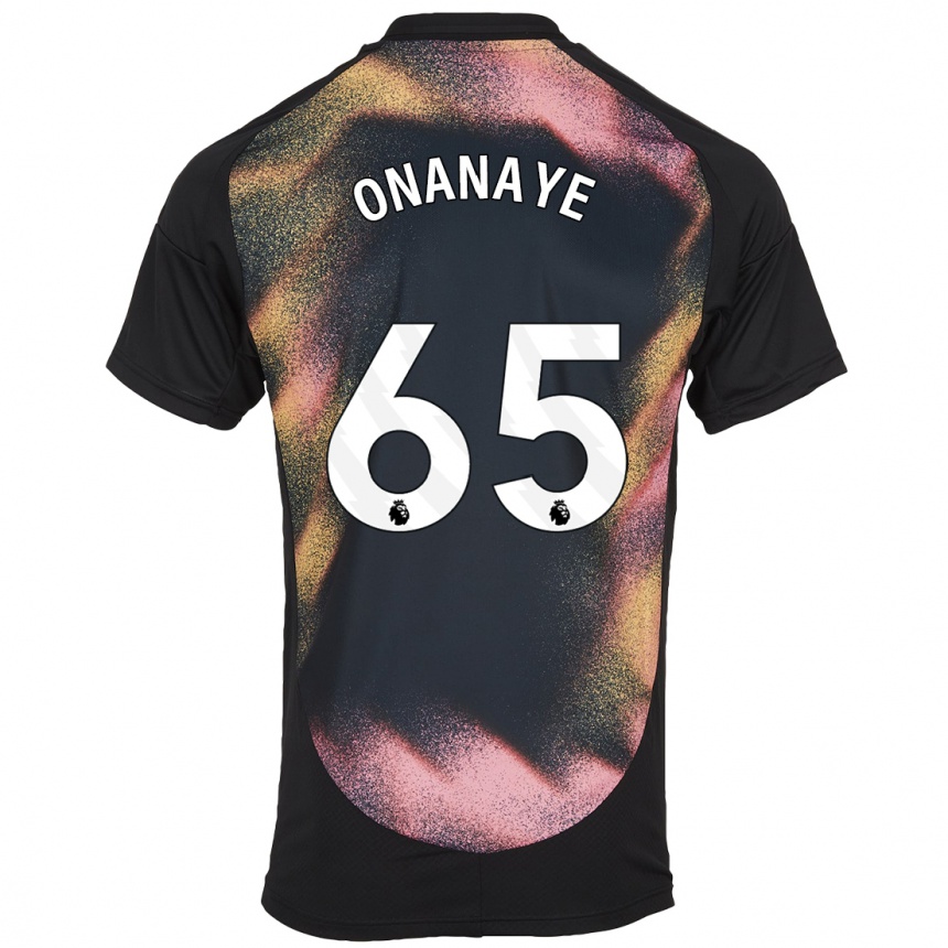 Enfant Football Maillot Toby Onanaye #65 Noir Blanc Tenues Extérieur 2024/25